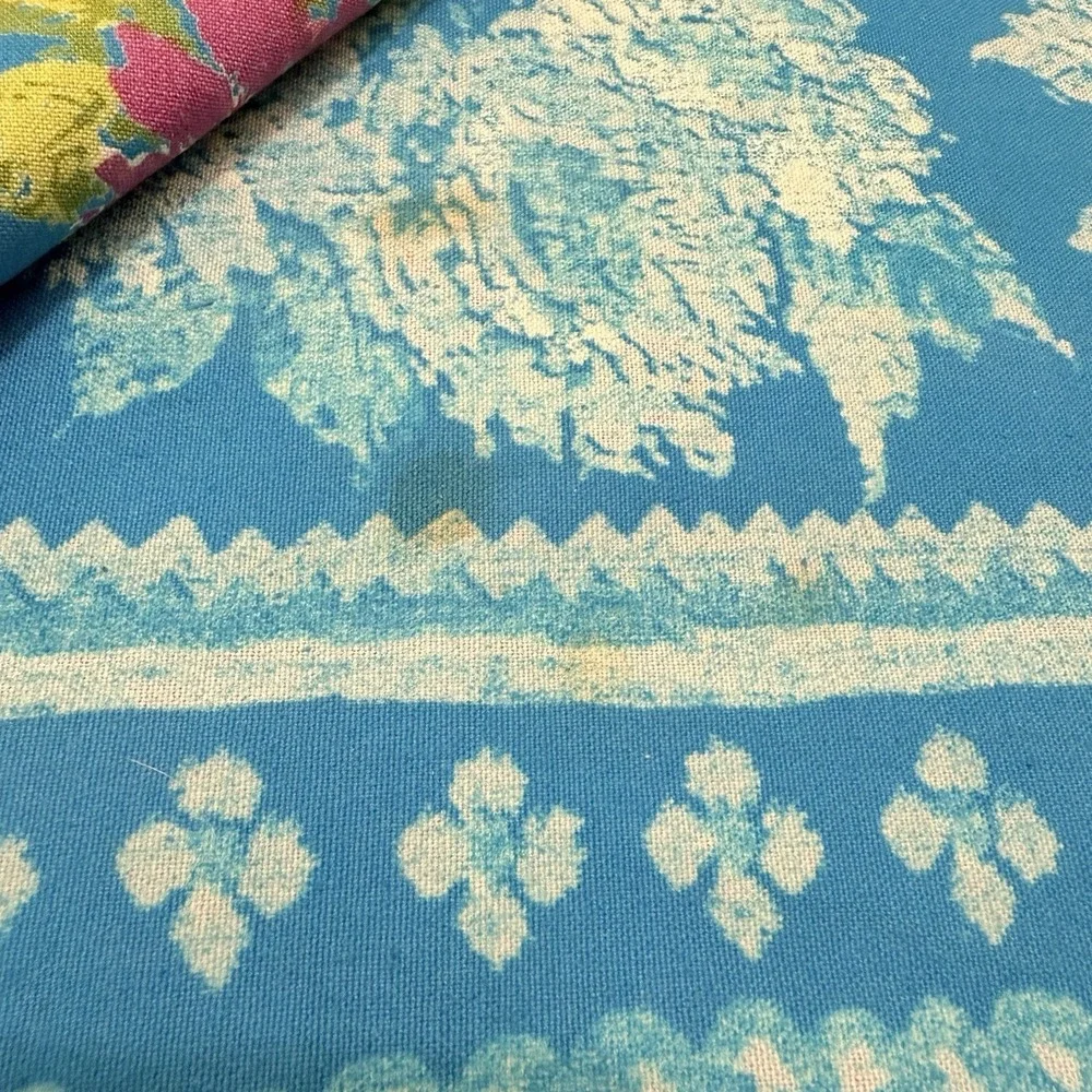 April Cornell Placemats Floral Rose Blue Shabby Cottage 4 PC French Country Retr